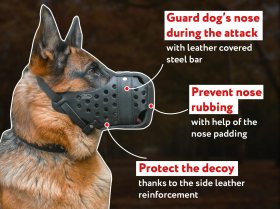 Easy Adjustable Leather Dog Muzzle for Attack Training/Walking Easy Adjustable Leather Dog Muzzle for Attack Training/Walking