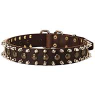 Designer Spiked and Studded Leather Dog Collar Designer Spiked and Studded Leather Dog Collar