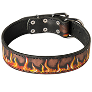 Adjustable Designer Painted Leather Dog Collar Adjustable Designer Painted Leather Dog Collar