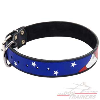 American pride painted leather collar