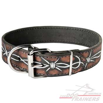 Fashionable dog collar with reliable fittings
