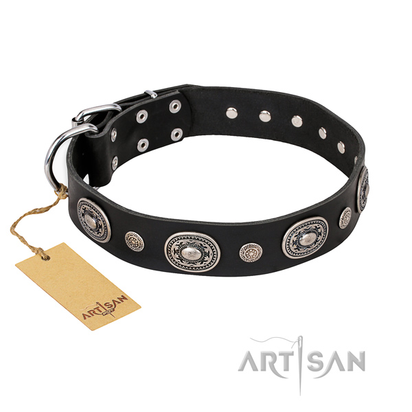 Soft full grain leather collar made for your canine