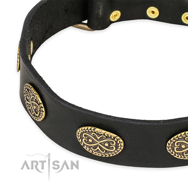 Inimitable full grain genuine leather collar for your beautiful canine