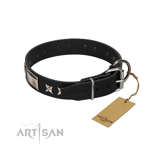 Best quality leather dog collar with durable hardware