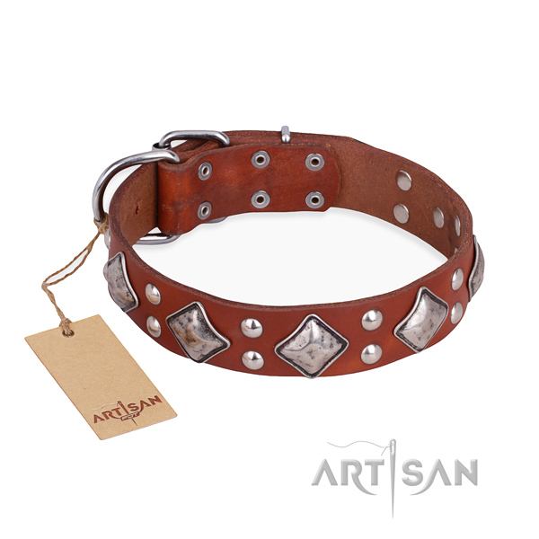Comfortable wearing remarkable dog collar with corrosion proof hardware